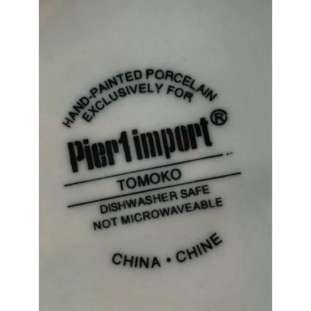 Pier 1 Imports Tomoko Hand Painted Porcelain Tea‎ Set Teapot and 4 Cups Floral